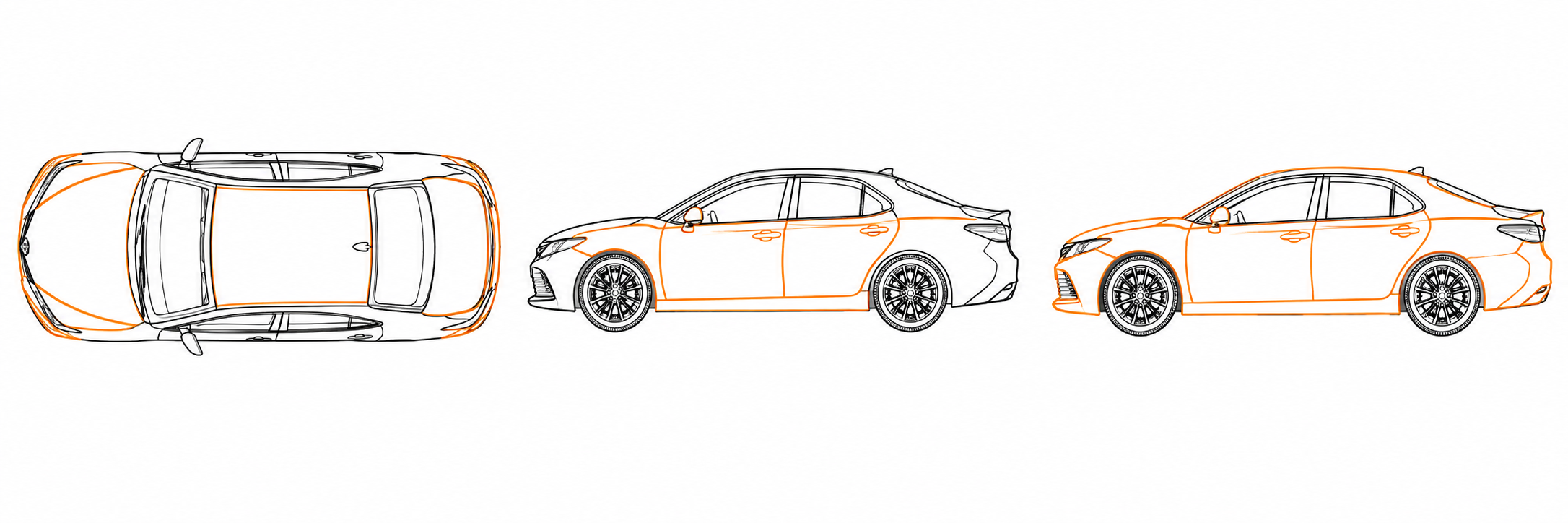 Single-panel, both-sides and full-car coverage comparison