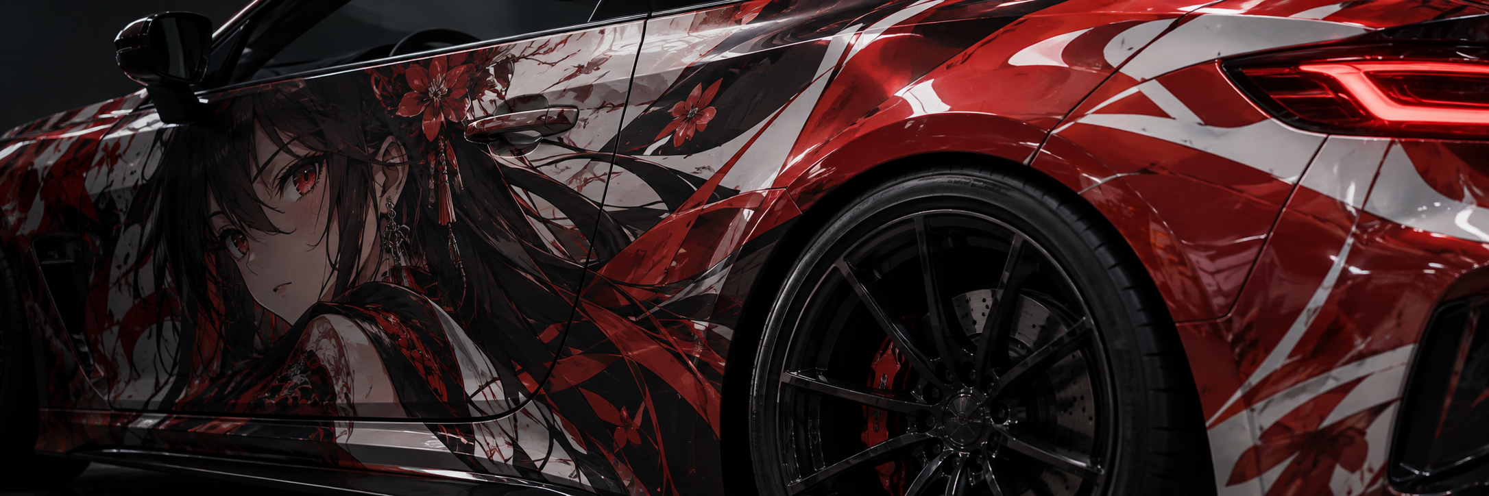 Red anime wrap detail concept